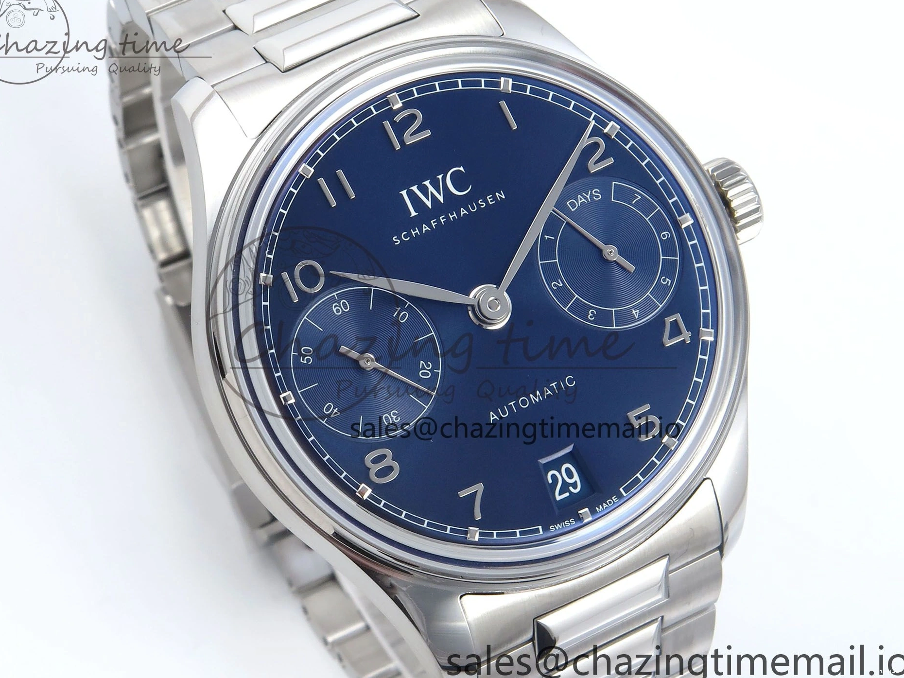 MIROTIME 0111 Portugieser Auto IWC0562E APSF 1:1 Best Edition Blue Dial on SS Bracelet A Timeless 6997